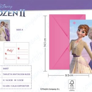 TARJETAS DE INVITACION  FROZEN II WIND SPIRIT 6UDS