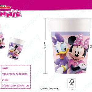 VASO DE PAPEL FSC 200ML MINNIE JUNIOR  6UDS