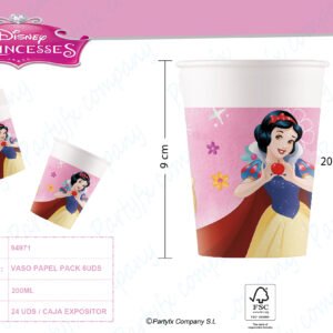 VASO PAPEL FSC 200ML PRINCEESS LIVE YOUR YOUNG 6UDS