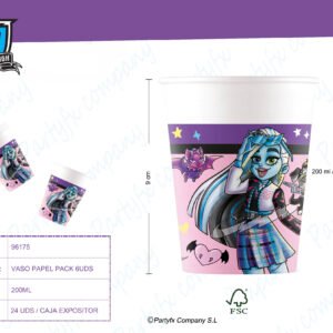 VASO PAPEL 200ML DE MONSTER HIGH