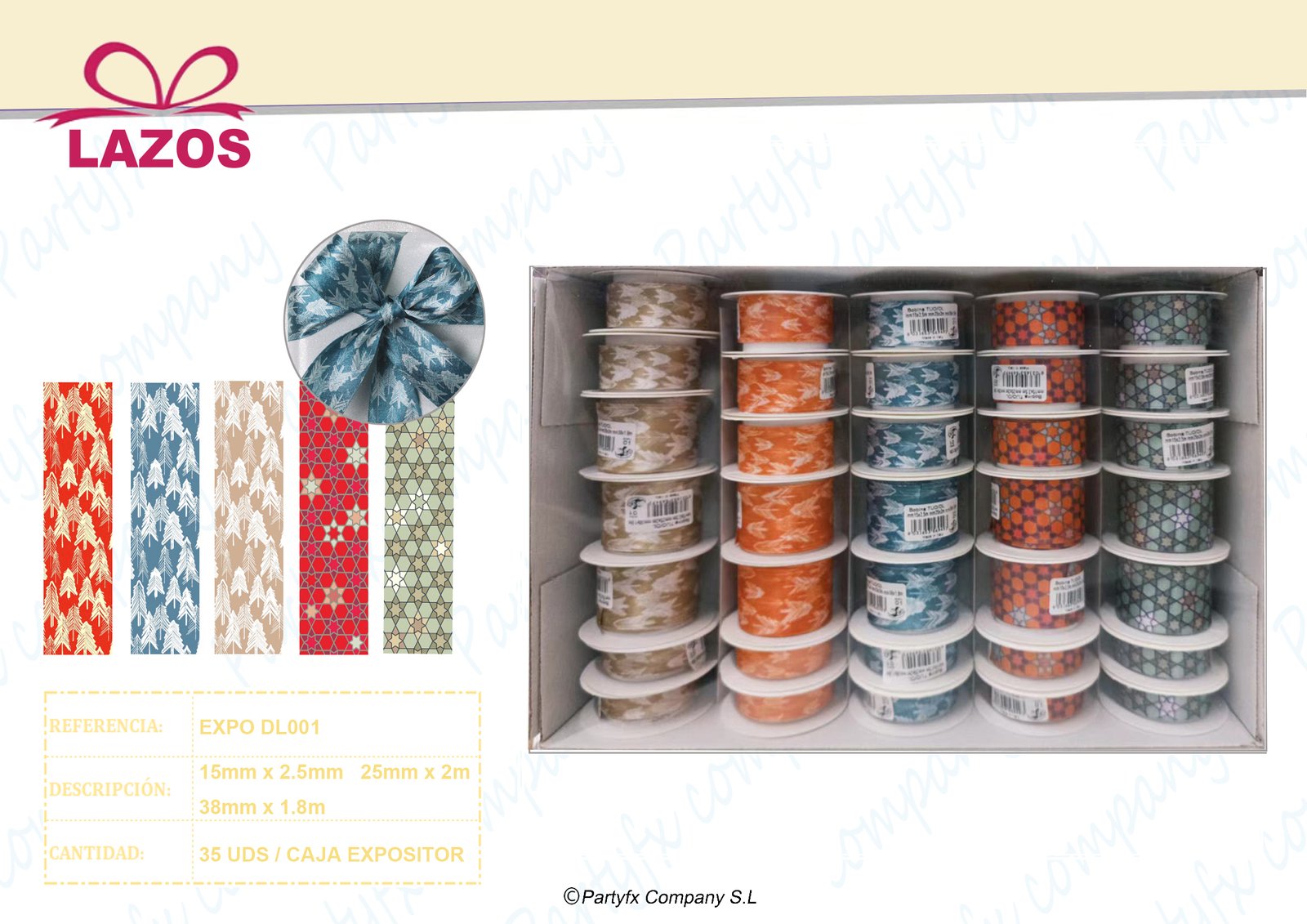 EXPO/DL - 35 BOBINE NASTRO TUOMM 15 MT 2,5MM 25 MT 2MM 38 MT 1,8