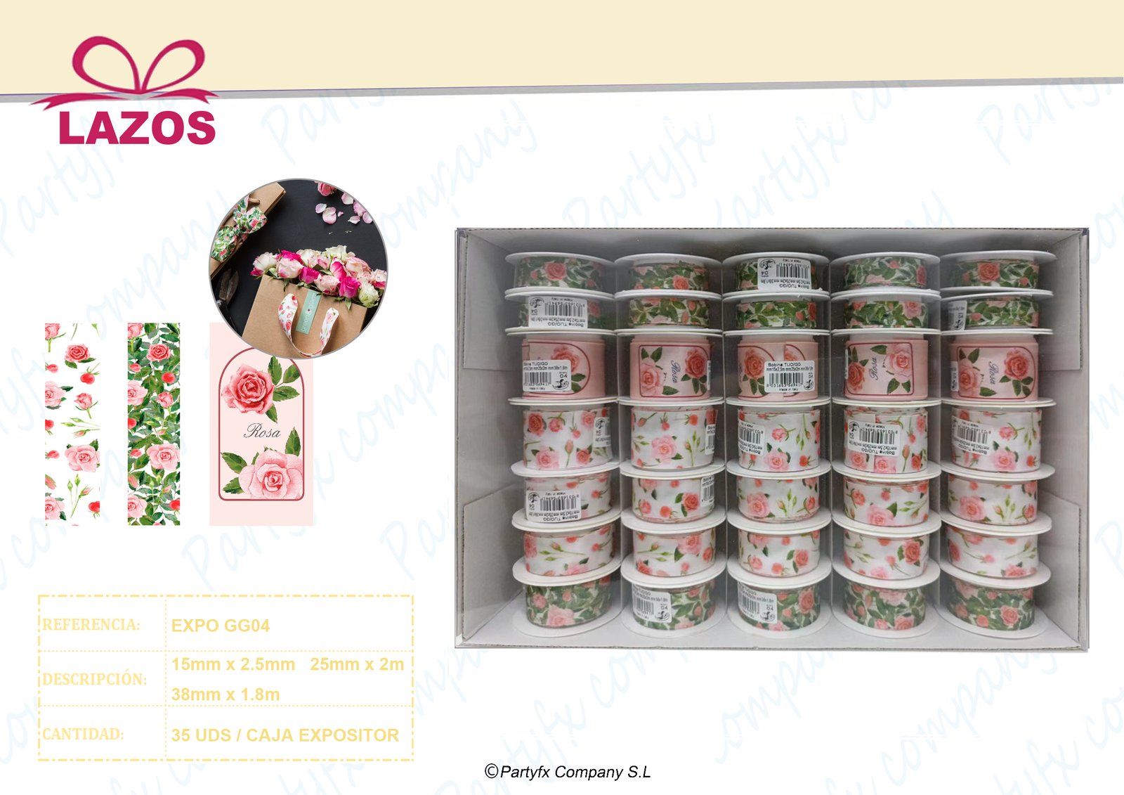 EXPO/GG - 35 BOBINE NASTRO TUO
MM 15 MT 2,5
MM 25 MT 2
MM 38 MT 1,8