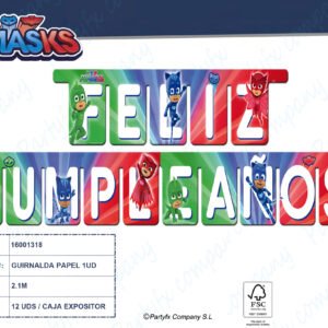 GUIRNALDA FELIZ CUMPLEA?OS PJ MASKS