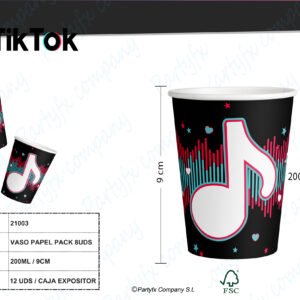 VASOS PAPEL DE TIK TOK PACK 8UDS