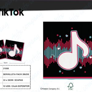 SERVILLETAS 33X33CM DE TIKTOK PACK 20UDS
