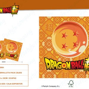 SERVILLETAS 33X33CM DE DRAGON BALL PACK 20UDS