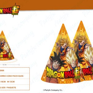 SOMBRERO PAPEL DE DRAGON BALL PACK 6UDS