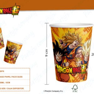 VASOS PAPEL DE DRAGON BALL PACK 8UDS