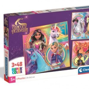 Puzzle Clementoni Unicorn Academy 3 x 48 Piezas