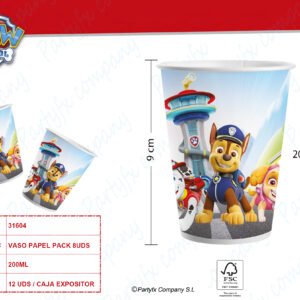 8 VASOS 20 CL PAW PATROL