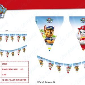 BANDERIN DE PAPEL 3M DE PAW PATROL