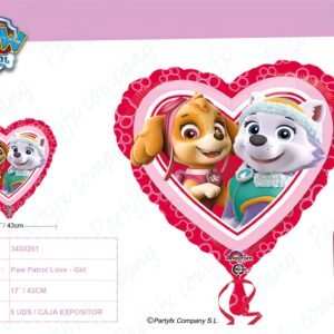 "Paw Patrol Love - Girl" GLOBO FOILHear 43 cm