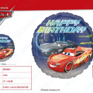 "Cars - Happy Birthday" GLOBO FOILRound 43cm
