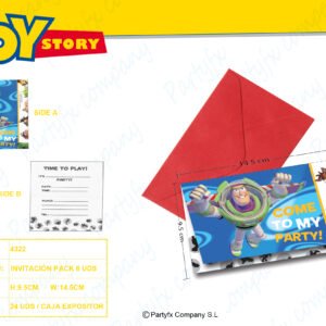 TARJETA DE INVITACION TOY STORY 3 6UDS