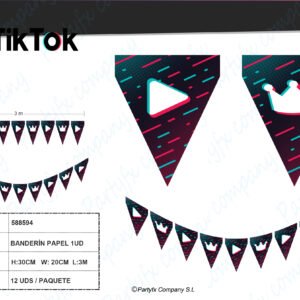 BANDERIN PAPEL 3M DE TIK TOK