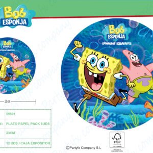 8 PLATOS ?23 CM. BOB ESPONJA