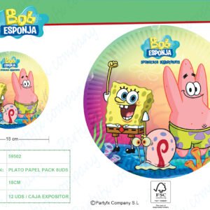 8 PLATOS ?18 CM. BOB ESPONJA