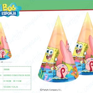 GORROS DE BOB ESPONJA 6UDS