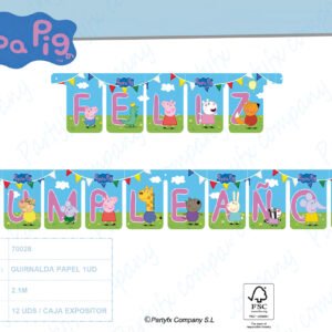 GUIRNALDA FELIZ CUMPLEANOS 2,1 MT. PEPPA PIG