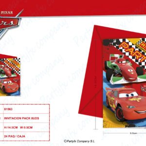 6 Invitacion de papel Cars
