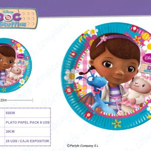 PLATOS DE PAPEL 20CM DOC MC STUFFIN PK-8UDS
