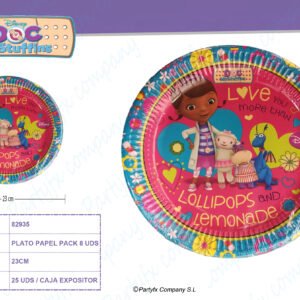 PLATOS DE PAPEL 23CM DOC MC STUFFINS PK-8UDS
