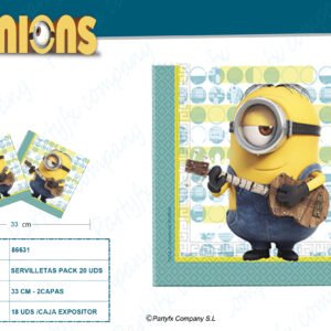SERVILLETAS 33 X 33CM 2CAPAS DE MINION PARTY PACK 20UDS