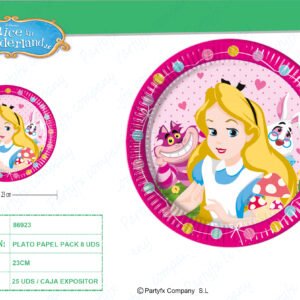 PLATOS DE PAPEL 23CM ALICE PK-8UDS