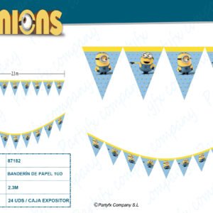 BANDERIN DE PLASTICO LOVELY MINIONS