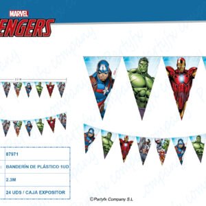 BANDERIN DE PLASTICO MIGHTY AVENGERS