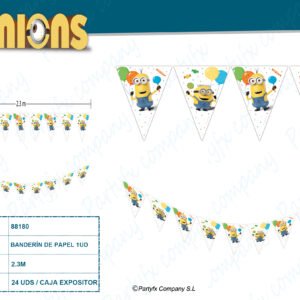 BANDERIN DE PLASTICO MINIONS BALLONS