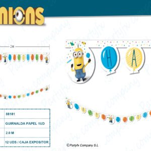 GUIRNALDA DE PAPEL DE  MINIONS 2M
