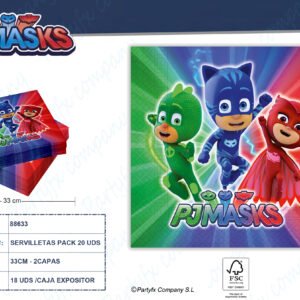 SERVILLETA PAPEL 2CAPAS DE PJ MASK 20UDS