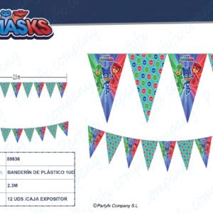 BANDERIN PLASTICO DE PJ MASK 2.3M