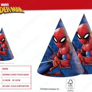 GORROS DE CONO SPIDERMAN TEAM UP PK -6UDS