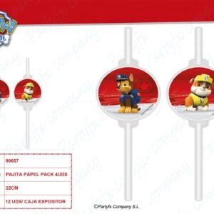 PAJITAS DE PAPEL PAW PATROL  PK-4UDS