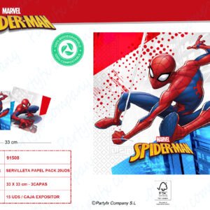 ?SERVILLETAS COMPSTBABLE 3CAPAS SPIDERMAN SUPER HERO ?   PK-20UDS