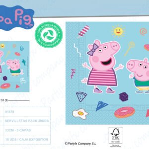 SERVILLETAS COMPOSTABLE PEPPA PIG?  PK-20UDS
