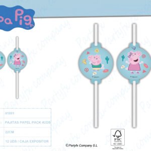 PAJITAS PAPEL DE PEPPA PIG NEXT GENERATION 4UDS