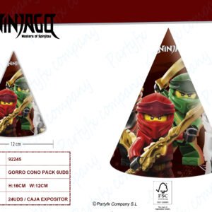 SOMBRERO DE CONO  LEGO NINJAGO 6UDS