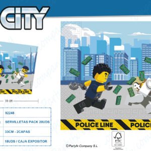 ?SERVILLETAS DE PAPEL 2CAPAS LEGO CITY? PK-20UDS