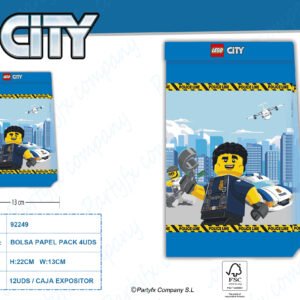 BOLSA DE PAPEL REGALO LEGO CITY 4UDS