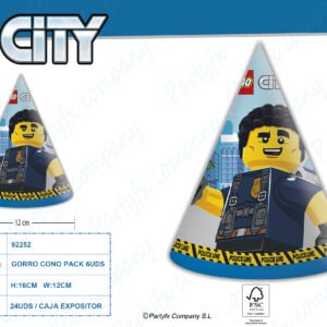 SOMBRERO DE CONO LEGO CITY 6UDS