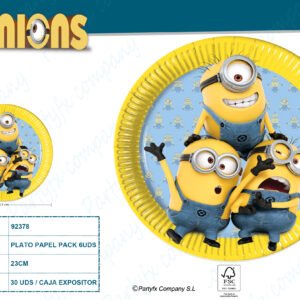 PLATOS  DE PAPEL 23CM LOVELY MINIONS    PK -6UDS