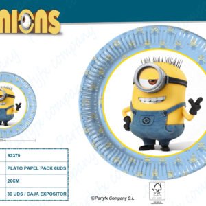 PLATOS  DE PAPEL 20CM LOVELY MINIONS   PK -6UDS