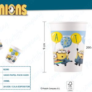 VASOS DE PAPEL MINIONS    PK-6UDS