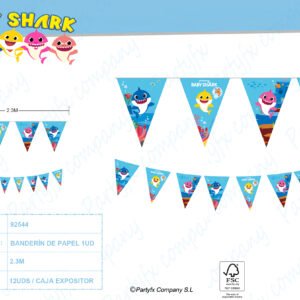 BANDERIN DE PAPEL BABY SHARK