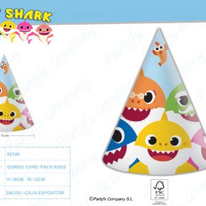 SOMBRERO  CONO  BABY SHARK  6UDS