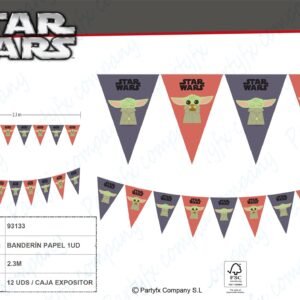 BANDERIN DE PAPEL 2.3M DE MANDALORIAN