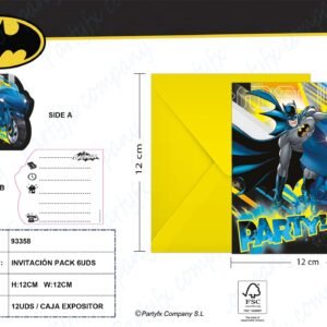 TARJETAS DE INVITACION  BATMAN ROGUE RAGE 6UDS